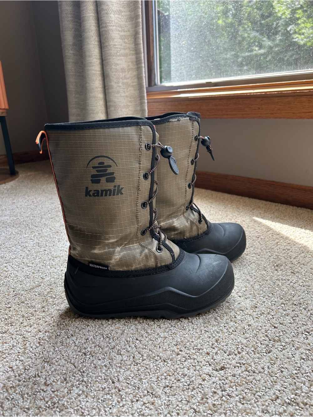 Kamik Kids 5 Snowmate Olive and Black Waterproof Snow Boots